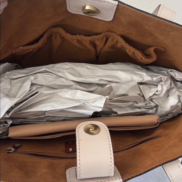 Patricia Nash Marconia Leather Tote Floral Applique HandBag Tassel Chalk White - Picture 12 of 12